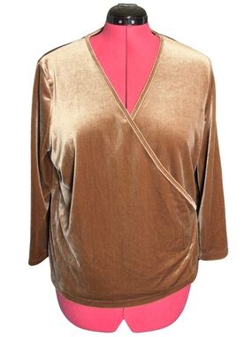 Madewell Bronze Velvet Wrap Top